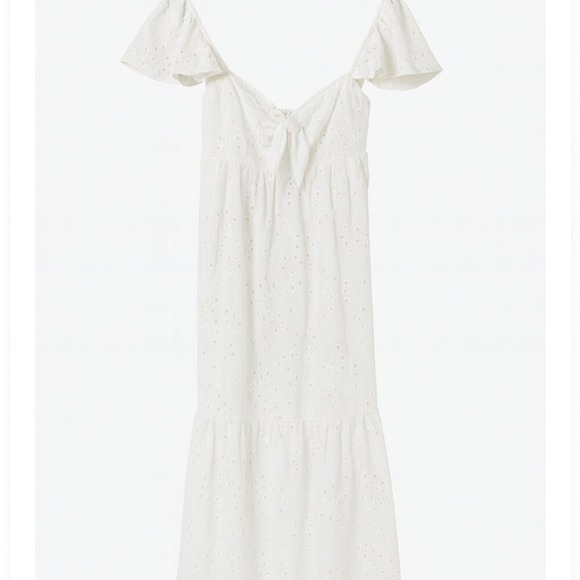 Lilly Pulitzer Dresses & Skirts - NEW Lilly Pulitzer "Lantana" White Eyelet Midi Dress Smocked Back Flutter Straps